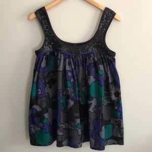 French Connection Sequin Trim Tunic Tank- Size 2